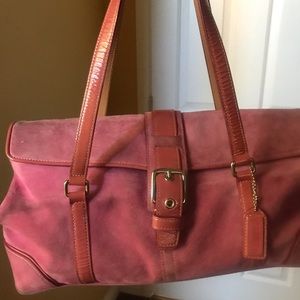 Coach vintage bag pink suede pre owned